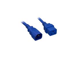 Nippon Labs - 14 AWG C14 / C19 Power Cord, IEC-60320-C14 to IEC-60320-C19, SJT, 15A/250V, 10 ft. Blue Power Cable