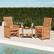 Alt View 3. Costway - 3 Pieces Patio Furniture Set with 1.5" Umbrella Hole Hardwood Table & Chairs Set - Natural.
