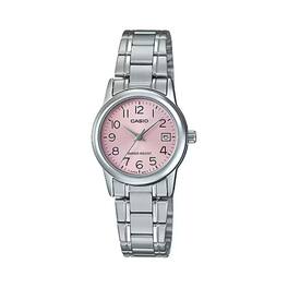 Casio - Women’s Pink Dial Analog Quartz with Steel Bracelet - LTP-V002D-4BUDF - Silver