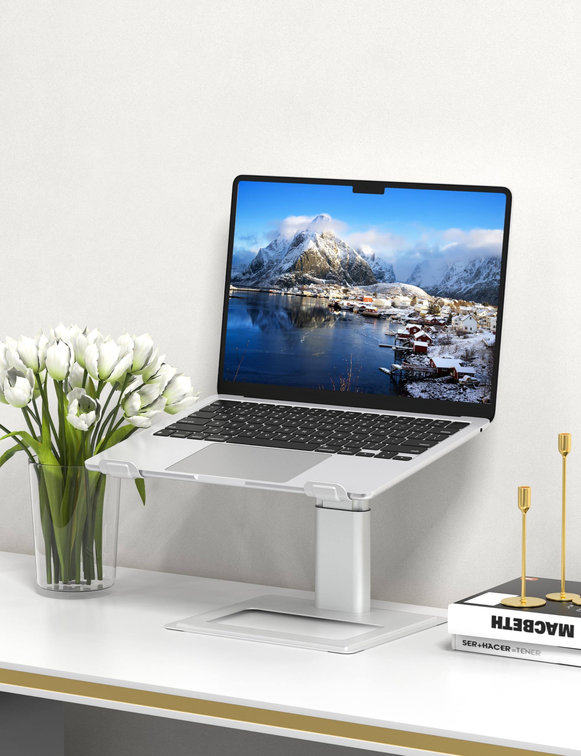 Alt View 2. HongFei - Adjustable Laptop Stand for Desk, Computer Stand, Ergonomic Laptop Riser Holder for 10 to 17.3 Inch Notebook - Silver.