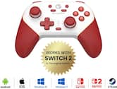 GameSir - Super Nova Wireless Gaming Controller Nintendo Switch & Switch 2/PC/iOS/Android, Hall Effect Stick/Trigger Charging Dock - Red/White