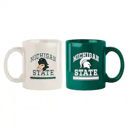 Logo Brands - Michigan State Spartans Two-Pack 15oz. Color Mug Set - Multicolor
