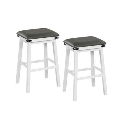 Front. Kadyn - 2-Pc Set 24/30 In Dining Bar Stool with Acacia Wood Frame-30 inches, for Kitchen Island - Gray.