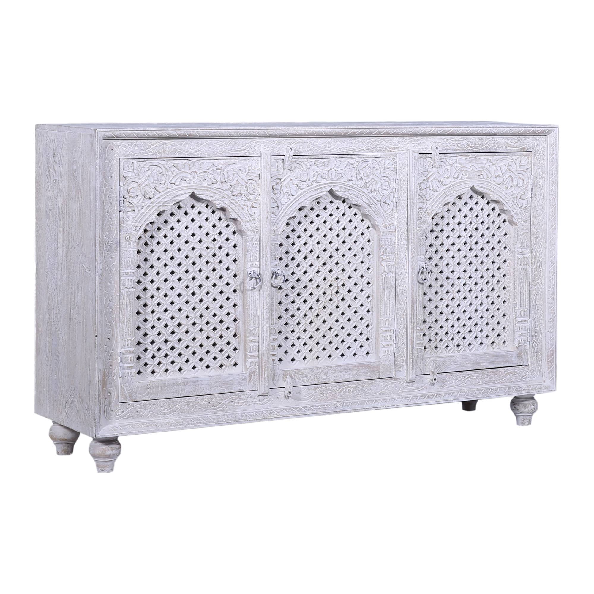 Maven Lane - Patrin Handmade Heritage Wooden Sideboard Distressed Finish - White