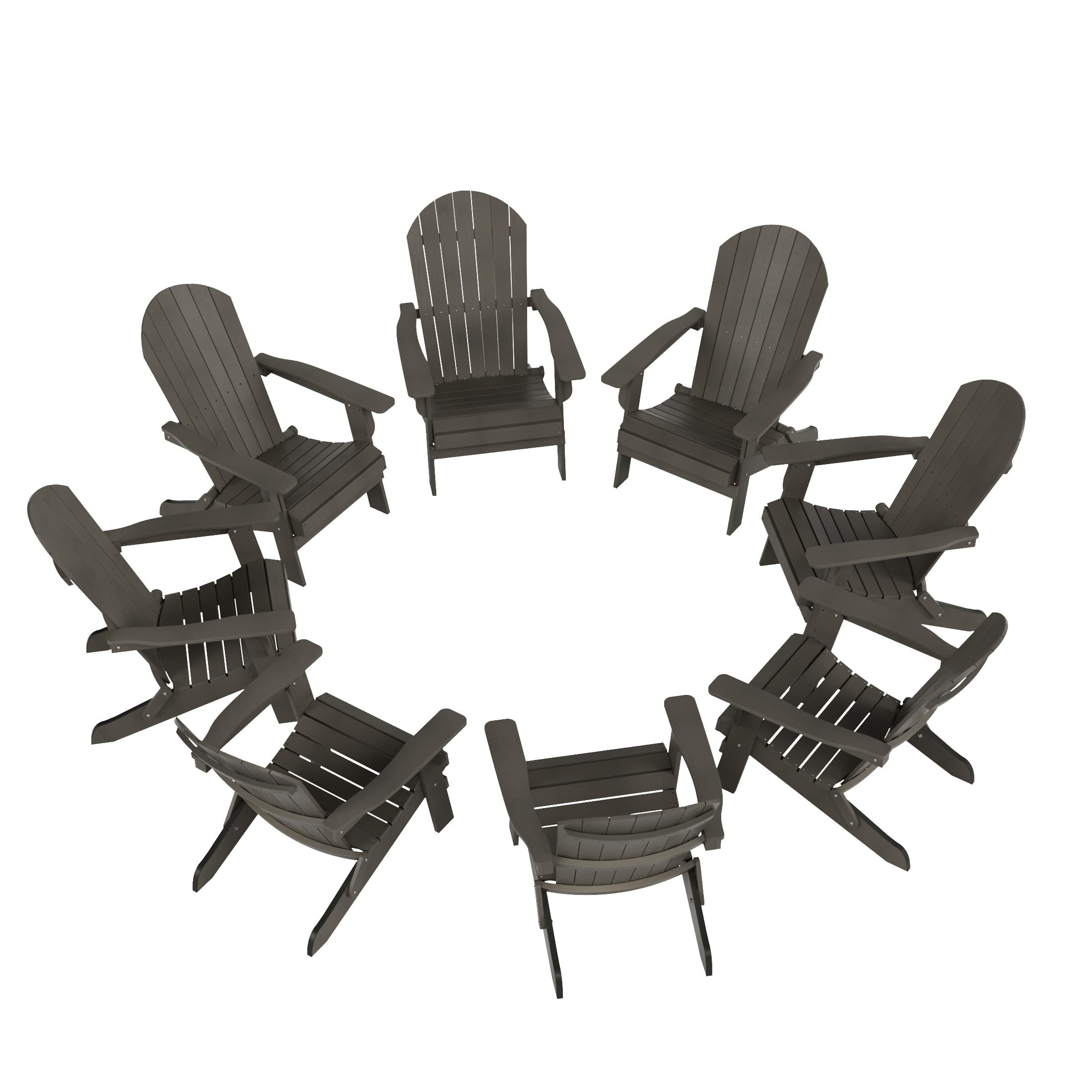 WestinTrends - Tuscany HIPS Outdoor Folding Adirondack Seashell Chair (Set of 8) - Charcoal Gray price history on PriceWatchPro