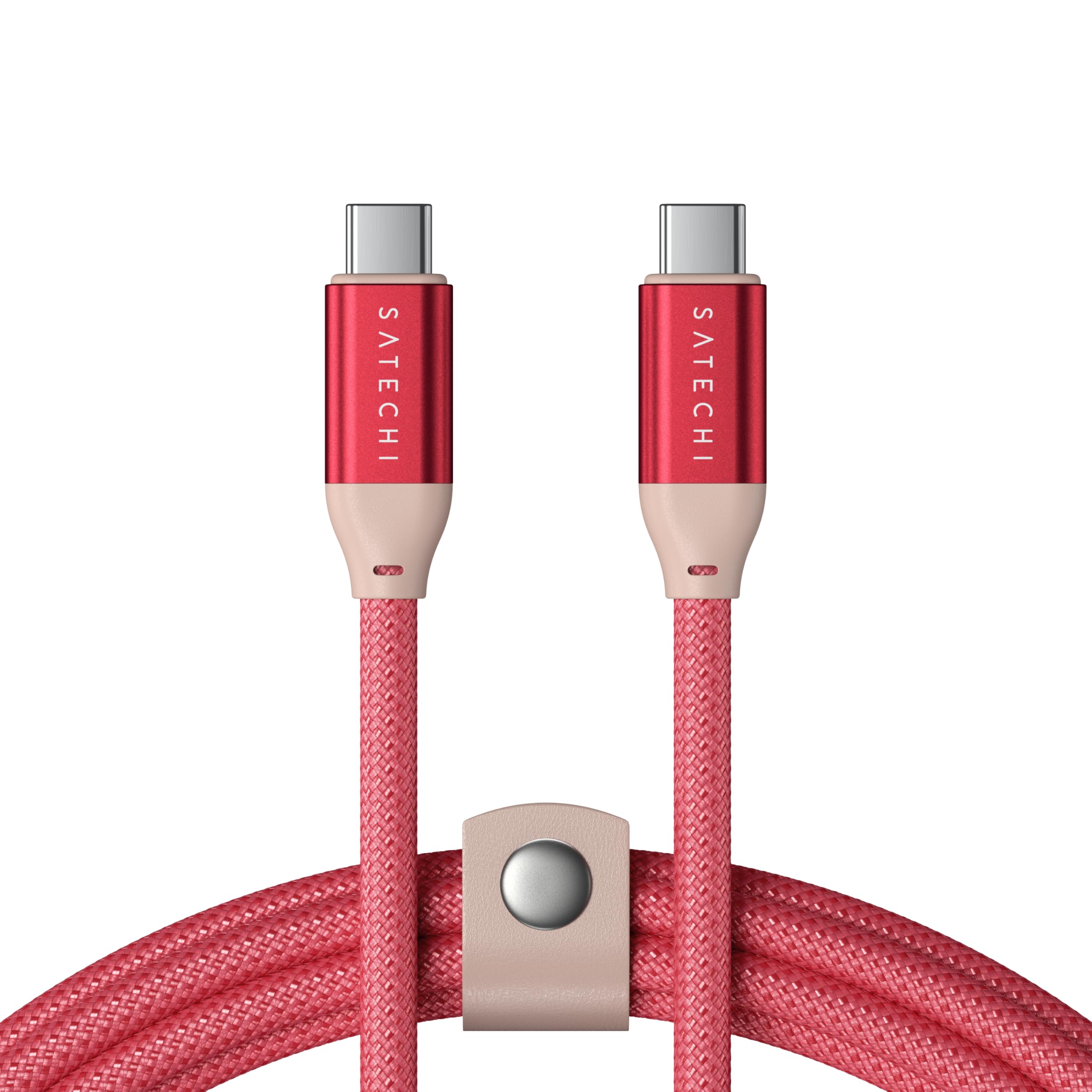 Satechi - USB-C to USB-C Cable - 240W PD, 20Gbps Data, 4K/60Hz Video, 1m/3.3ft Braided - Coral Pink