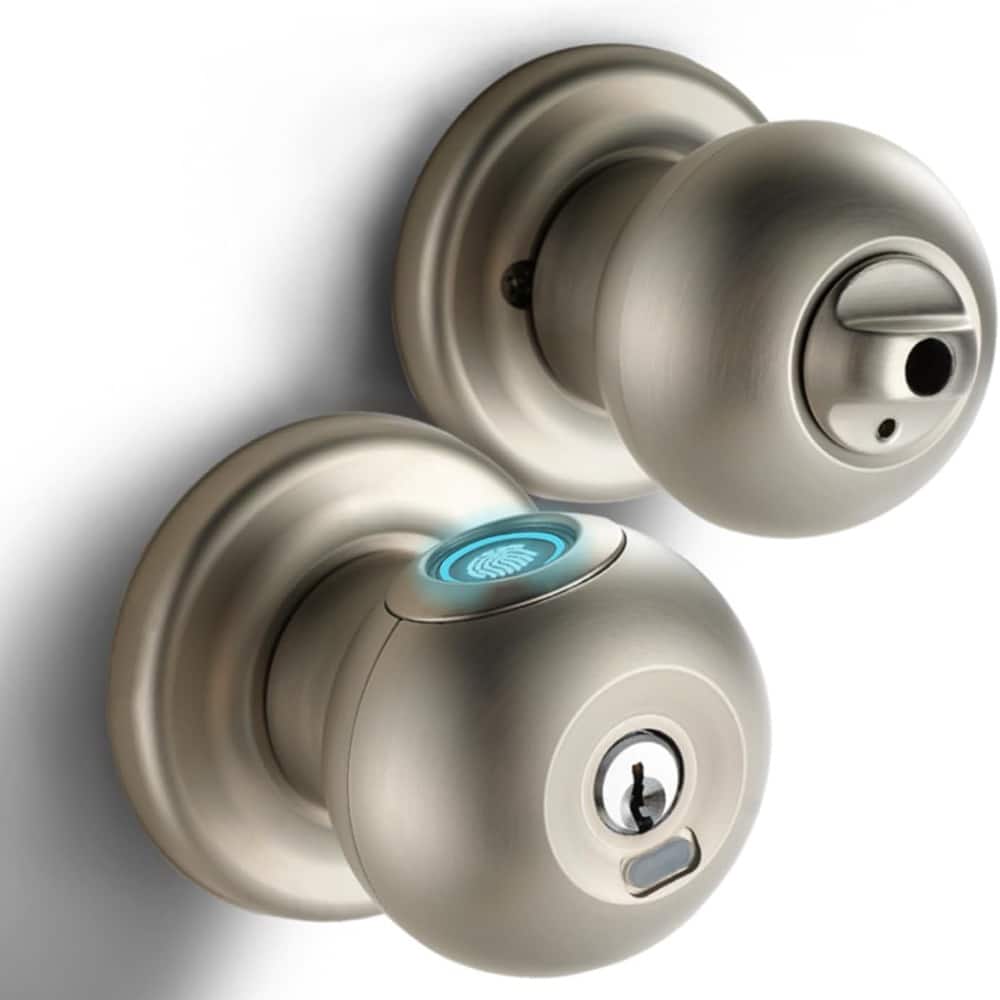 RTMB - Smart Fingerprint Door Knob, Keyless Entry w/ Auto-Lock for Interior Doors