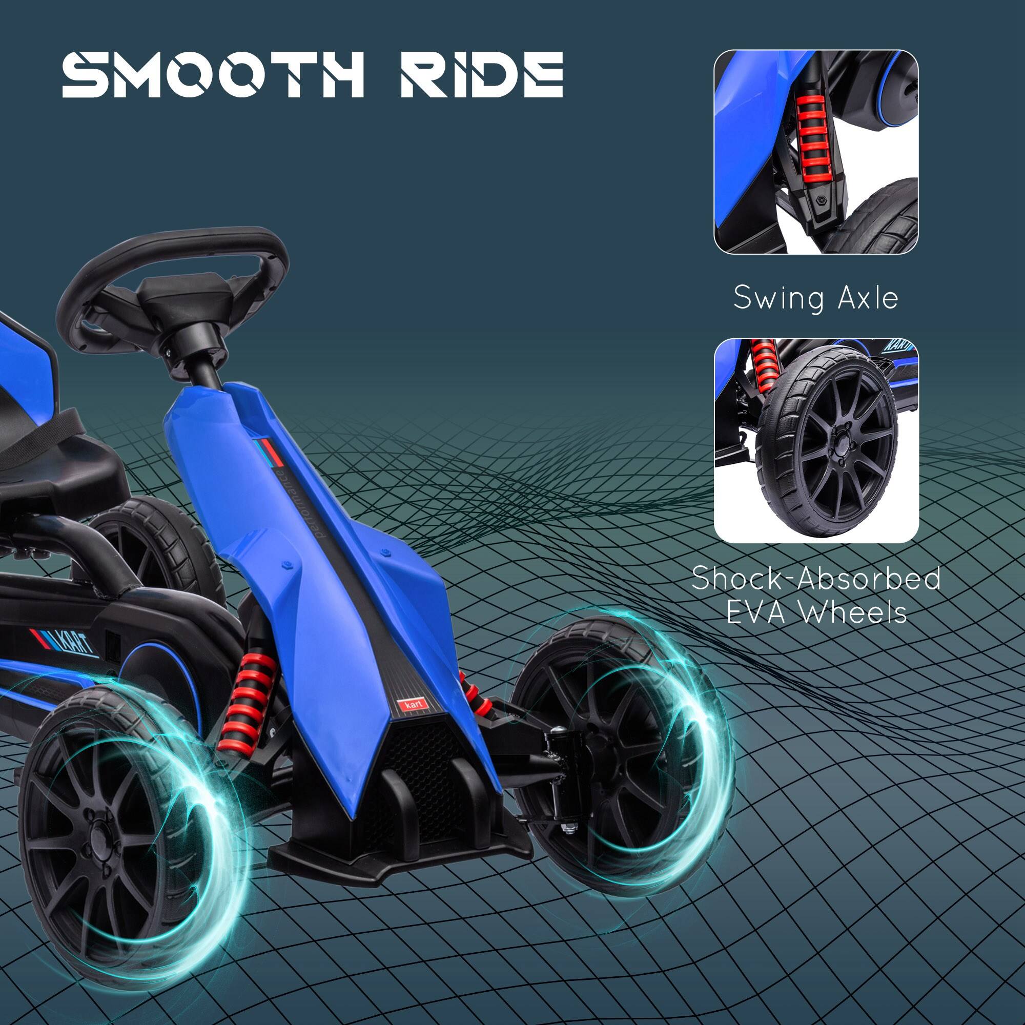 SMOOTH RIDE

Swing Axle

Shock Absorbed EVA Wheels