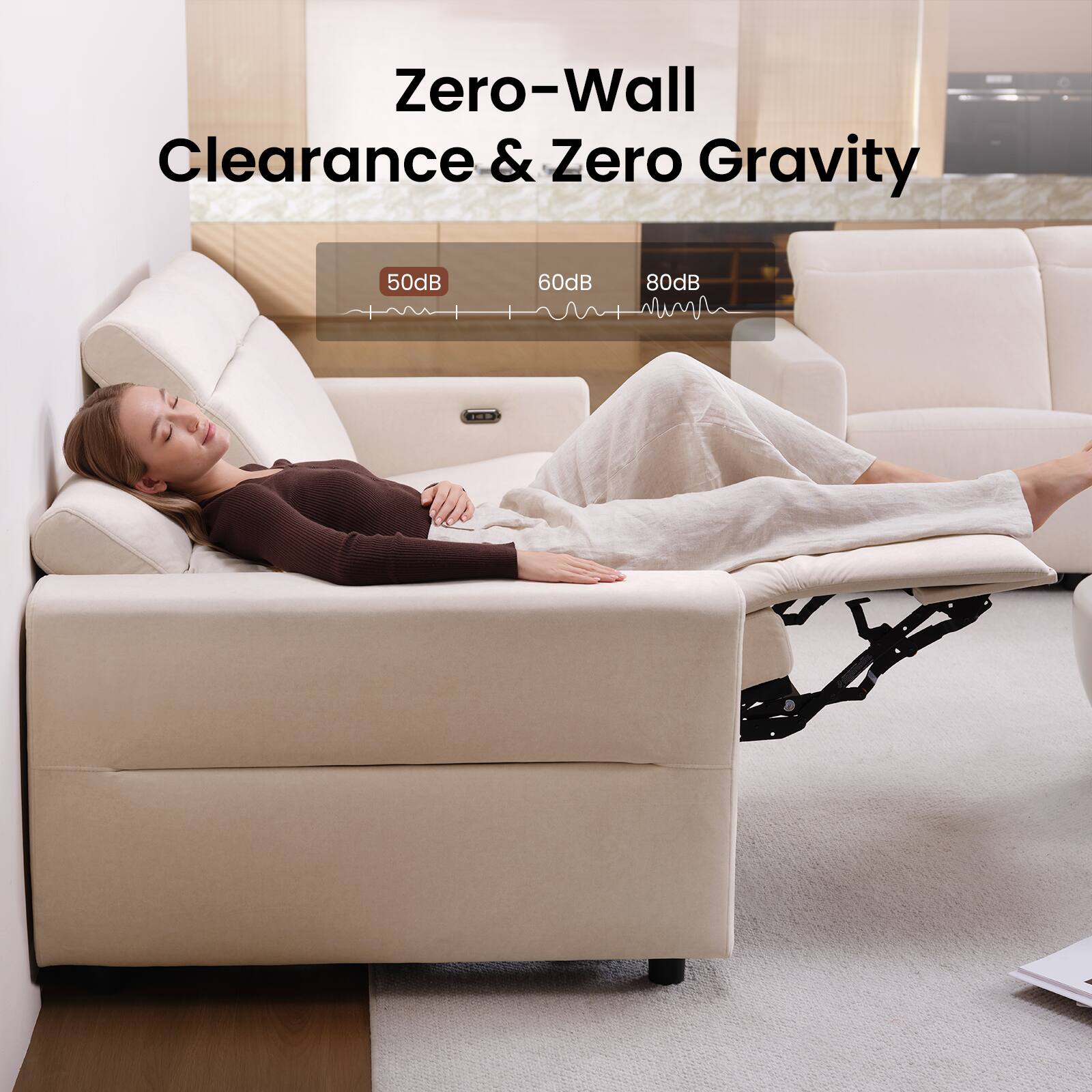 Zero-Wall Clearance & Zero Gravity  
50dB 60dB 80dB