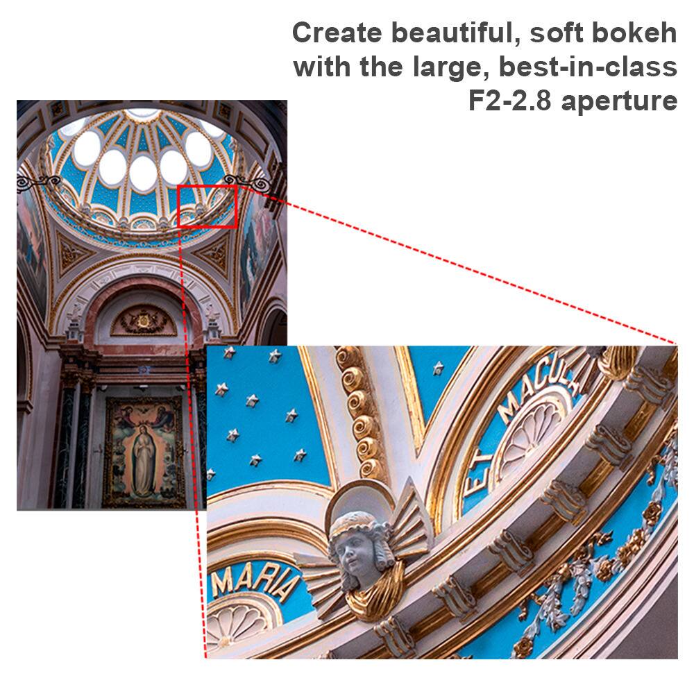 Create beautiful, soft bokeh with the large, best-in-class F2-2.8 aperture