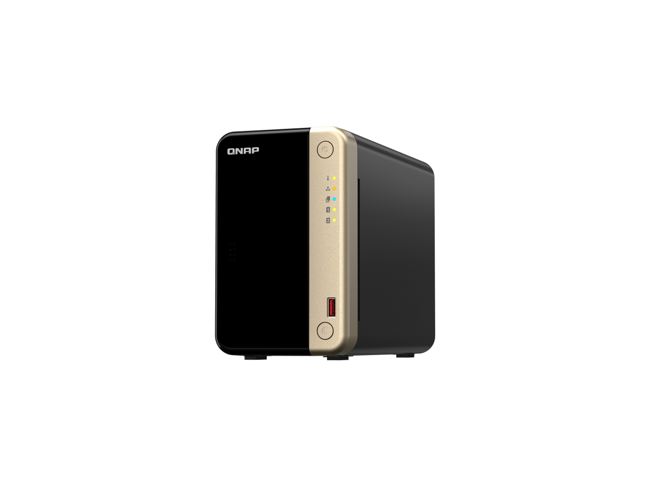 QNAP - TS-264 2-Bay NAS, Intel 4C/4T 2.9GHz, 8GB DDR4, 2x 2.5GbE, 2x M.2 PCIe, 1x PCIe x2 Slot - Black