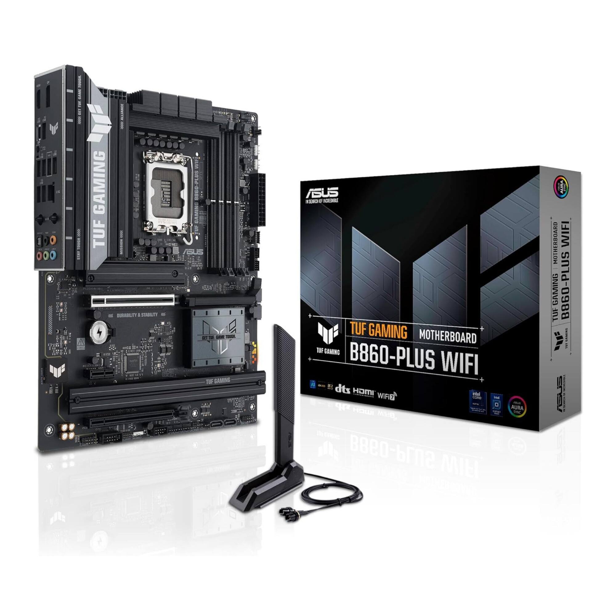 ASUS TUF GAMING B860-PLUS WIFI  
MOTHERBOARD  
TUF GAMING  
B860-PLUS WIFI  
dts HOM M  
AURA  
MOTHERBOARD