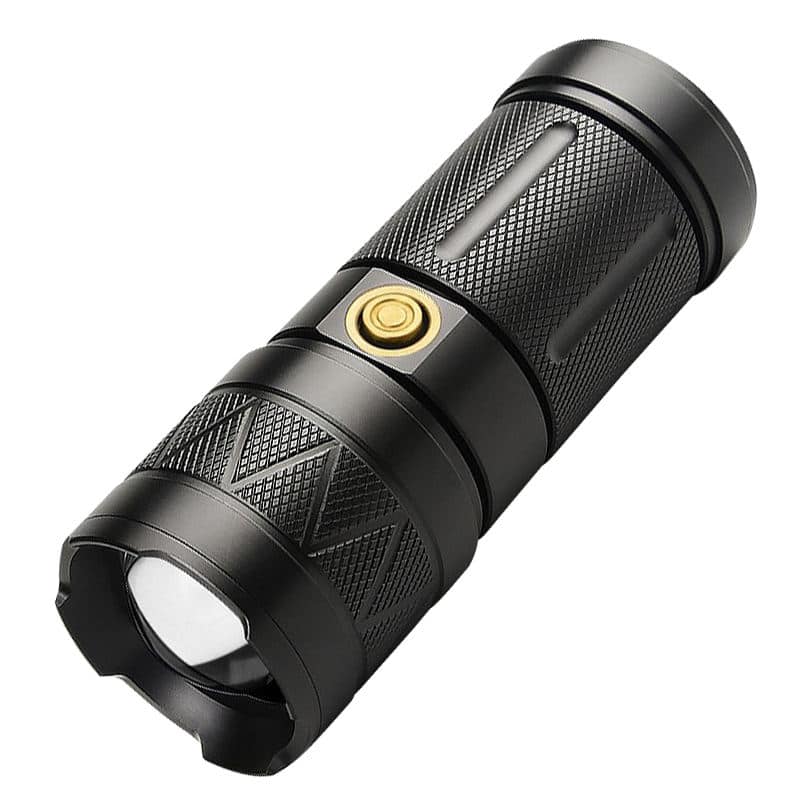 Cluzine - Tactical Flashlight with 350LM Tail Light, IPX5 Waterproof, Safety Hammer