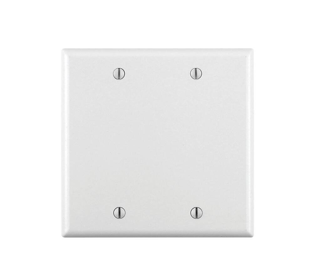 Front. Leviton - Leviton White 2 gang Plastic Blank Wall Plate 1 pk (Case of 25) - White.