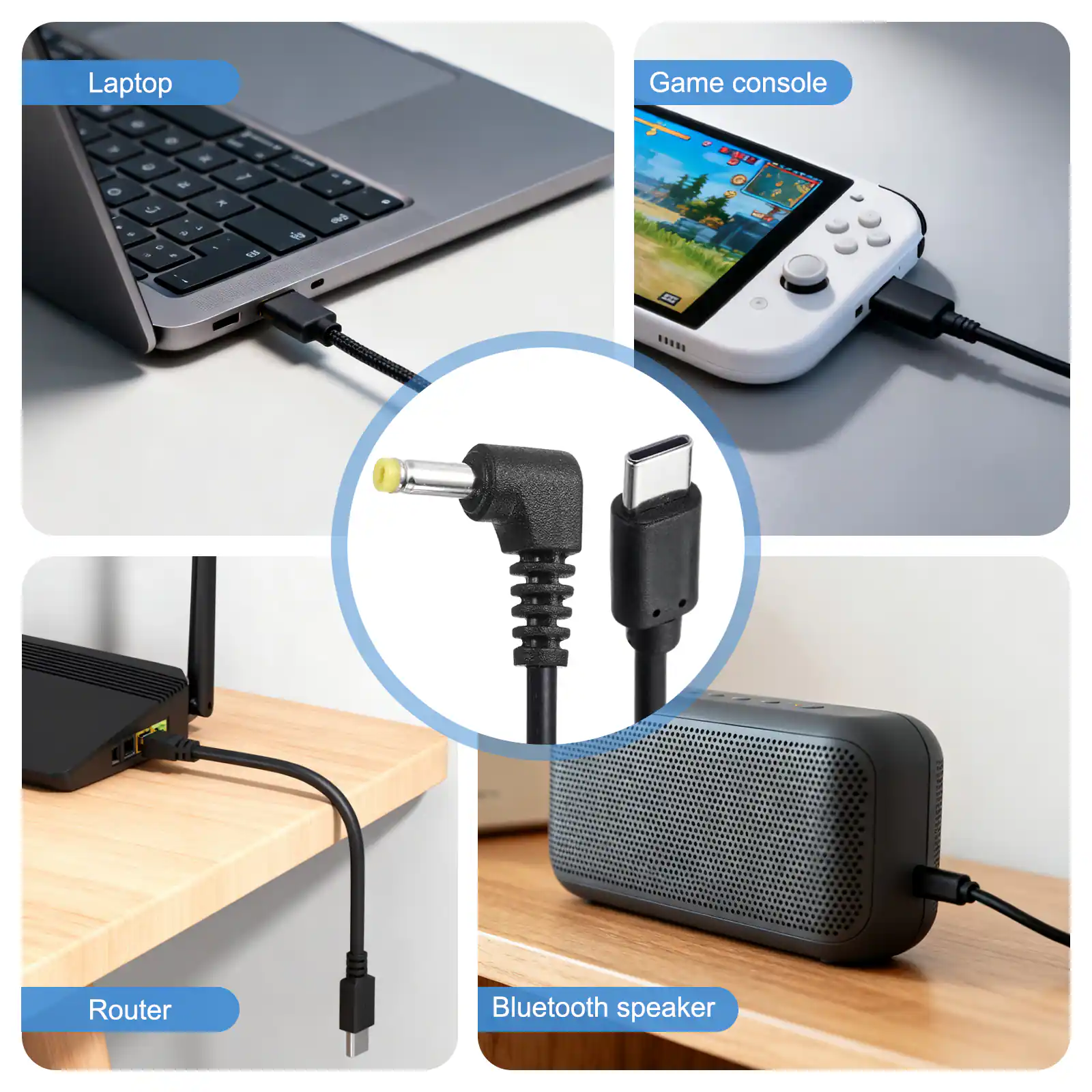 Laptop  
Game console  
Router  
Bluetooth speaker