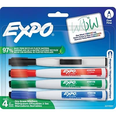 Expo - Magnetic Dry Erase Markers, Fine Tip, 4/Pack (1944746) - Assorted Colors price history on PriceWatchPro