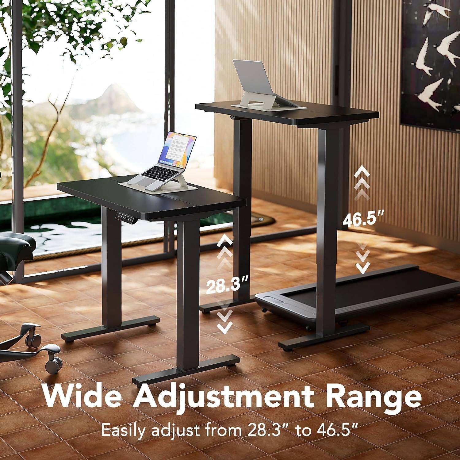 Wide Adjustment Range  
Easily adjust from 28.3" to 46.5"