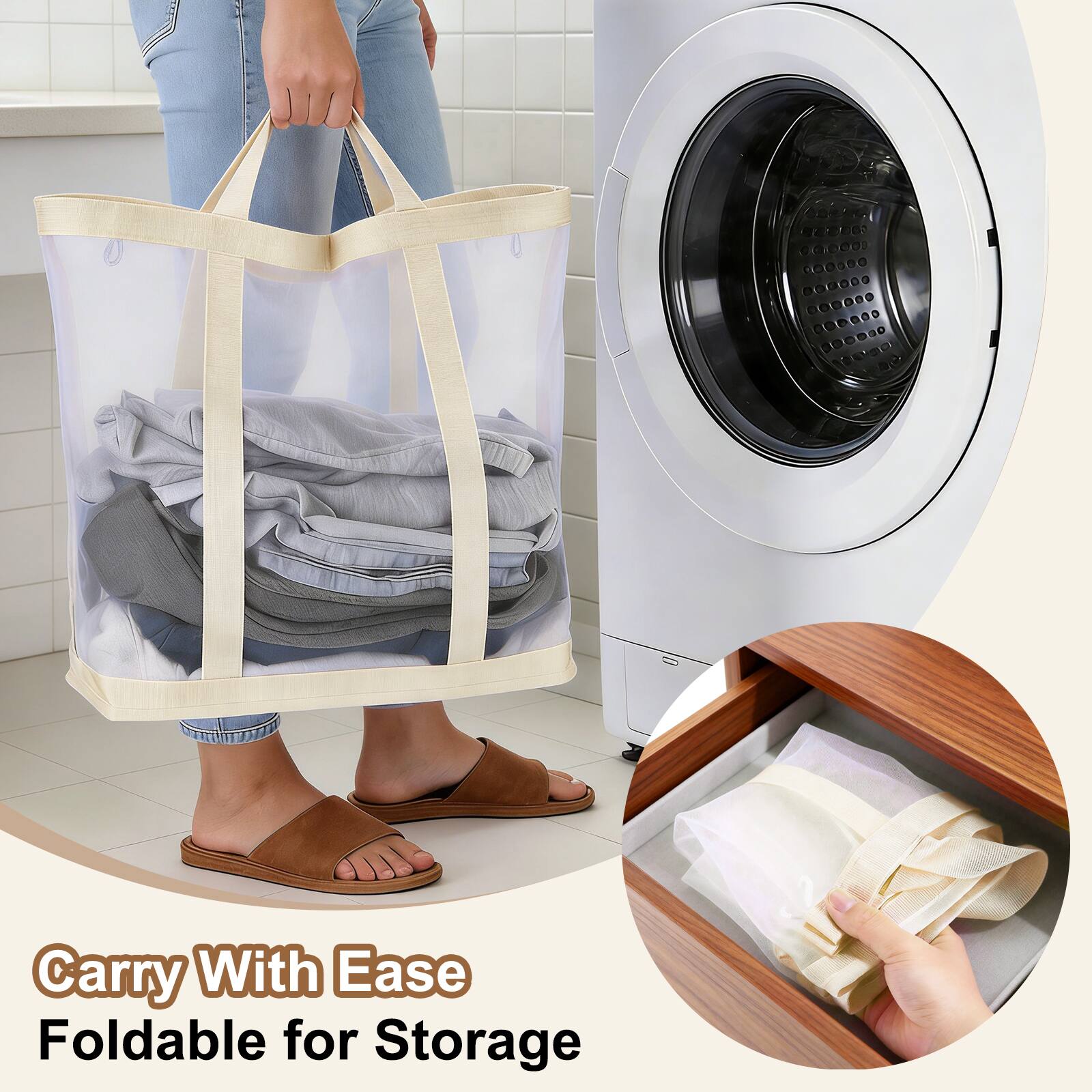 Carry With Ease  
Foldable for Storage