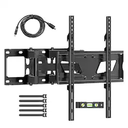 Dazzed Corner - Full Motion TV Wall Mount for 32–70" TVs, Dual Arms, VESA 400x400 - Black