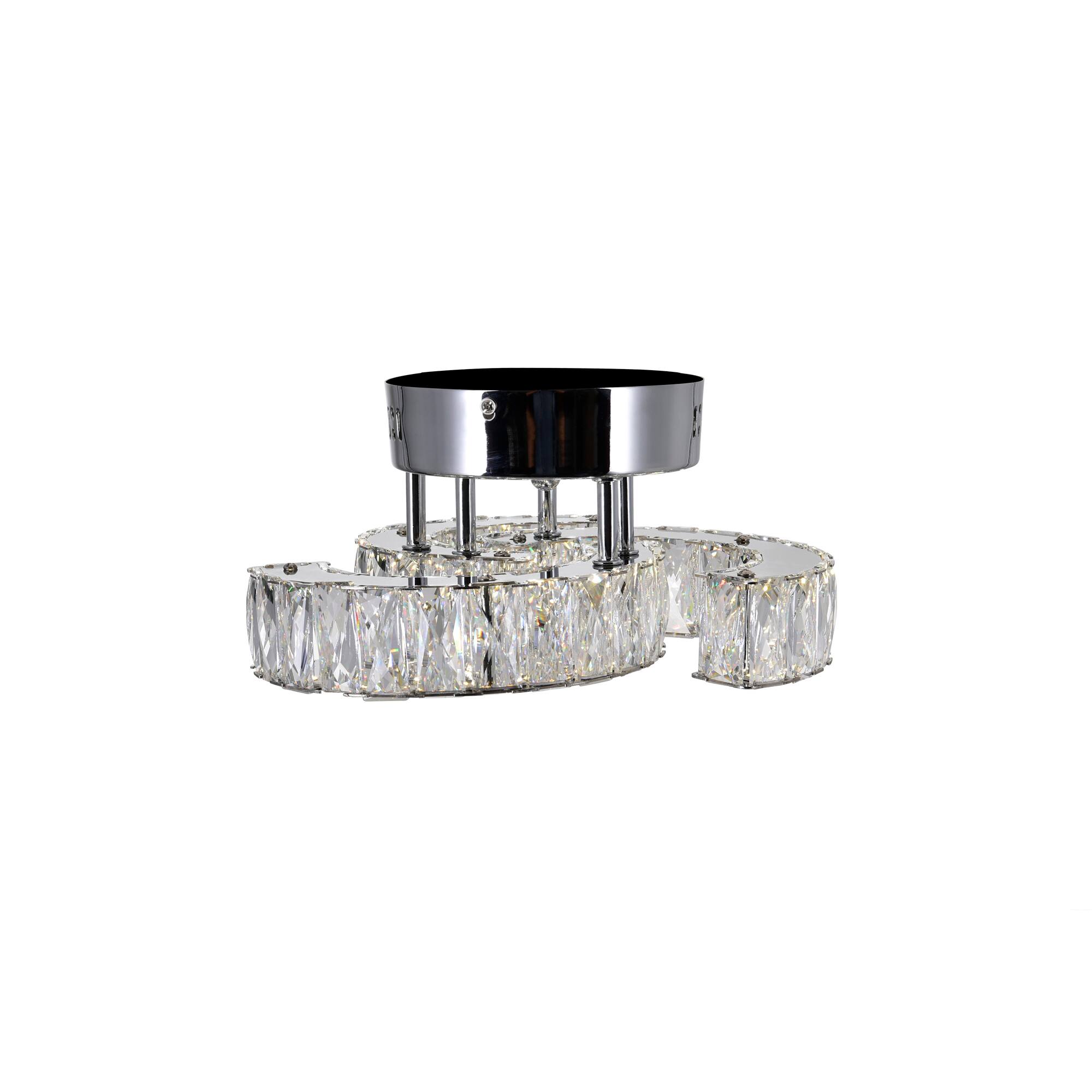 Left. CWI Lighting - Vienna LED Flush Mount With Chrome Finish - Stainless Steel.