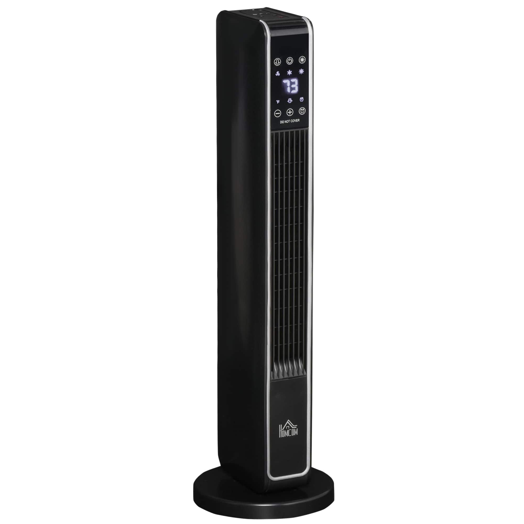 Homcom - Portable Electric Tower Heater, Oscillating Space Heater for Indoor Use with Remote Control