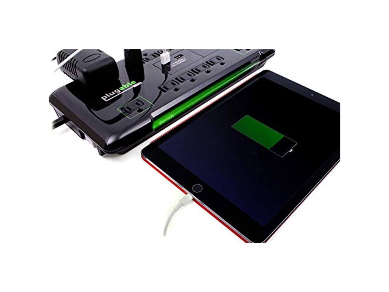 Alt View 10. Plugable Technologies - Plugable Surge Protector Power Strip - 12-Outlet, 2-Port USB, 6ft (1.8m) - Black.