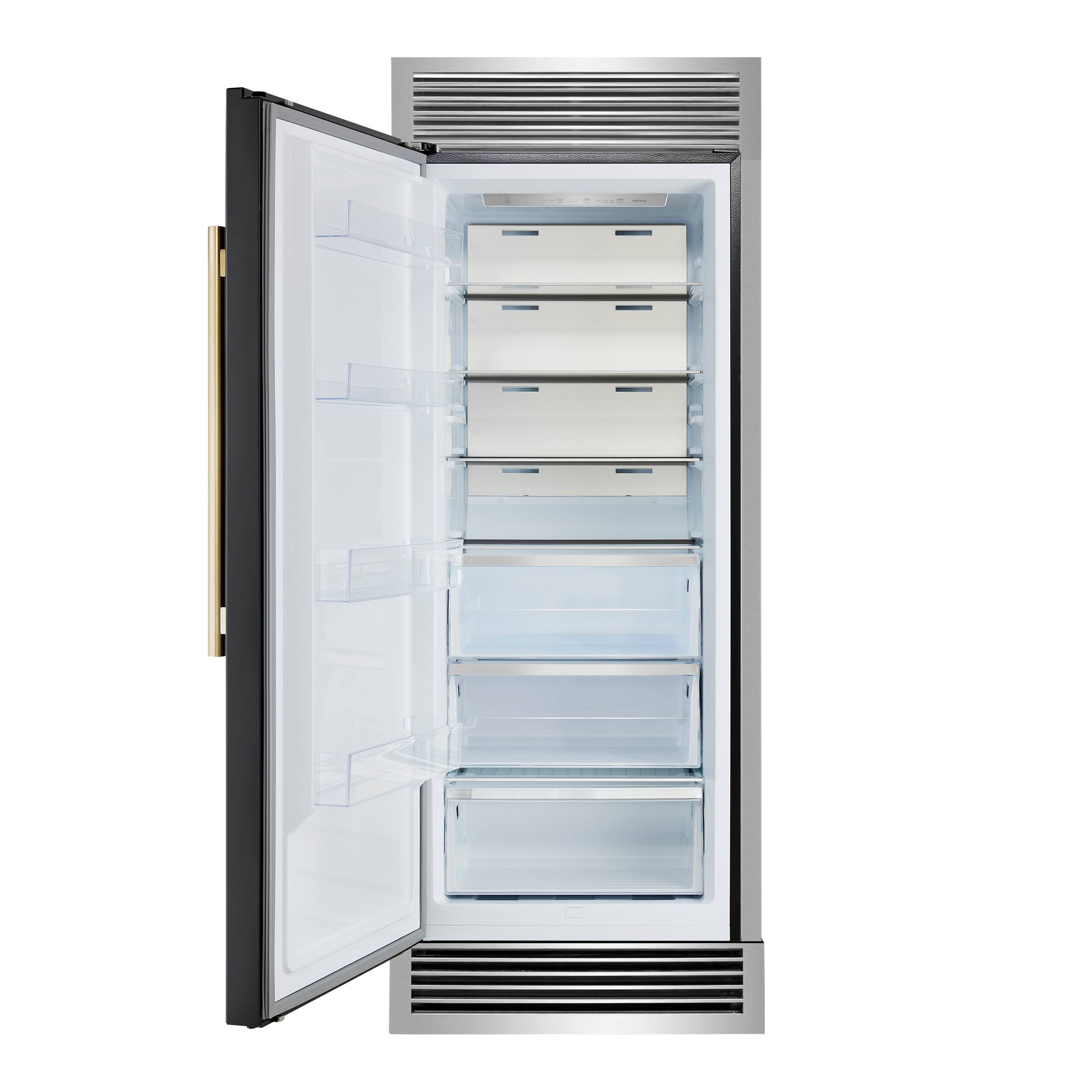 Alt View 1. Forno Appliances - Maderno 13.6 Cu. Ft. Built-In Convertible Refrigerator-Freezer with Left Swing Door and Vented Decorative Grill - Black/Silver.