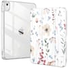 Front. DTTO - Case for iPad (A16)/10th Gen (2025/2022), clear hard back, soft TPU frame, slim trifold stand, auto wake/sleep - Colorful Flowers.