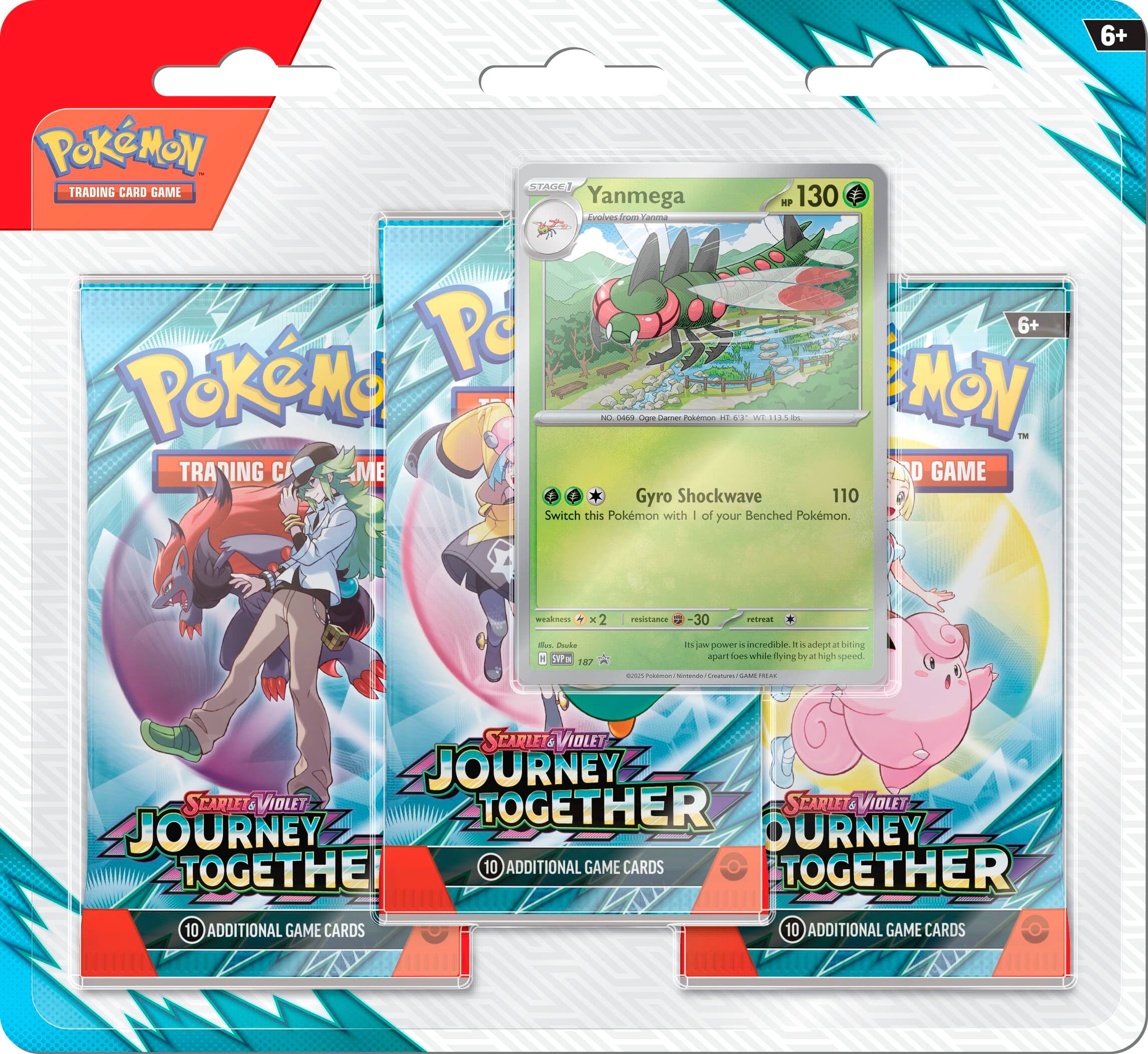6+ PoKEMON STAGE1 TRADING CARD GAMES:
1. Yanmega (130 HP)
2. Gyro Shockwave (110 HP)
Includes 10 additional game cards.
Journey Together:
1. Scarlet Violet
2. Searlet Violet
3. Journey Together
4. Ourney Together
5. Journey Together
6. Journey Together
7. Journey Together
8. Journey Together
9. Journey Together
10. Journey Together