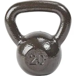 BalanceFrom Fitness - BalanceFrom Cast Iron Kettlebell for Home Gym Strength Training, 20 Lb, Grey - Gray
