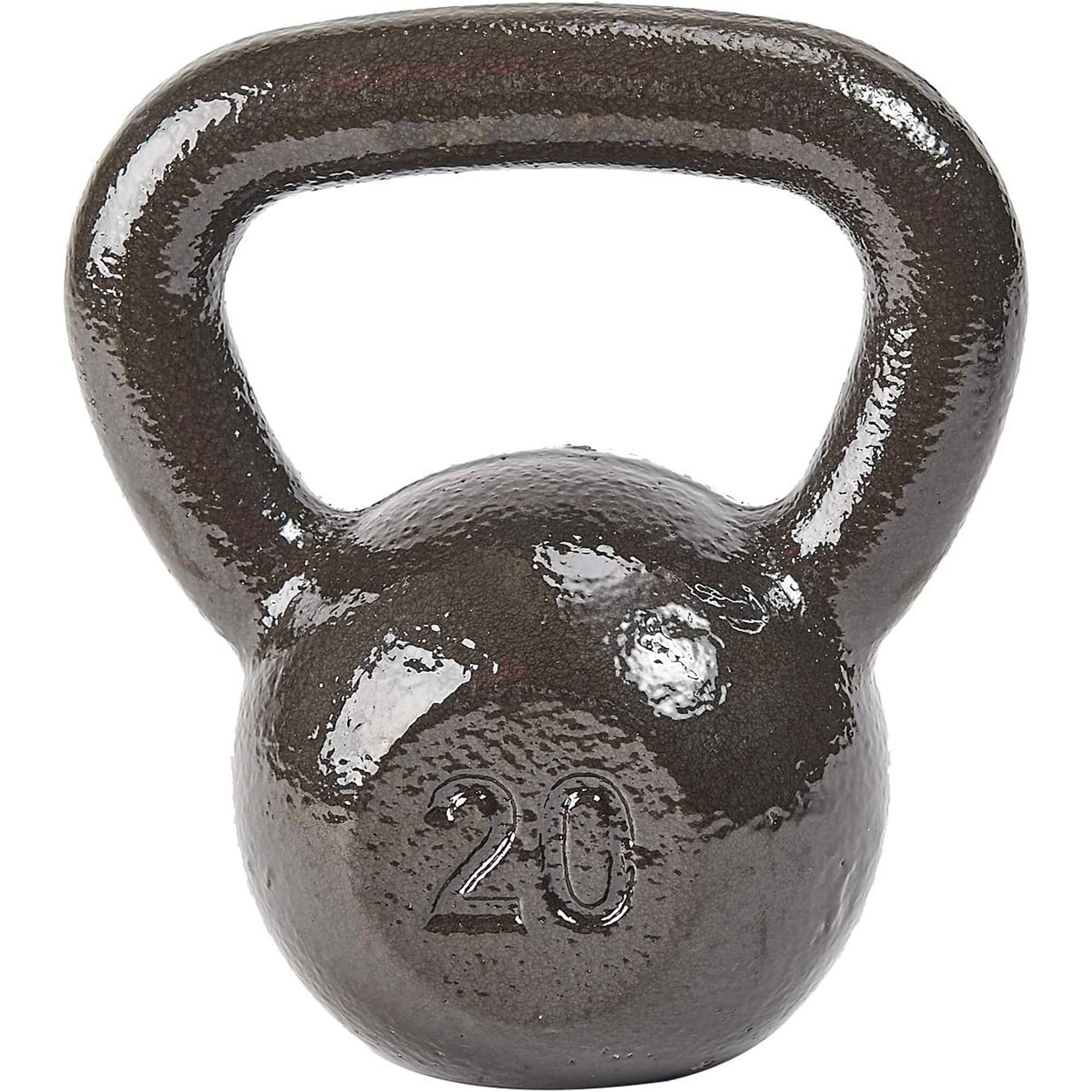 Front. BalanceFrom Fitness - BalanceFrom Cast Iron Kettlebell for Home Gym Strength Training, 20 Lb, Grey - Grey.