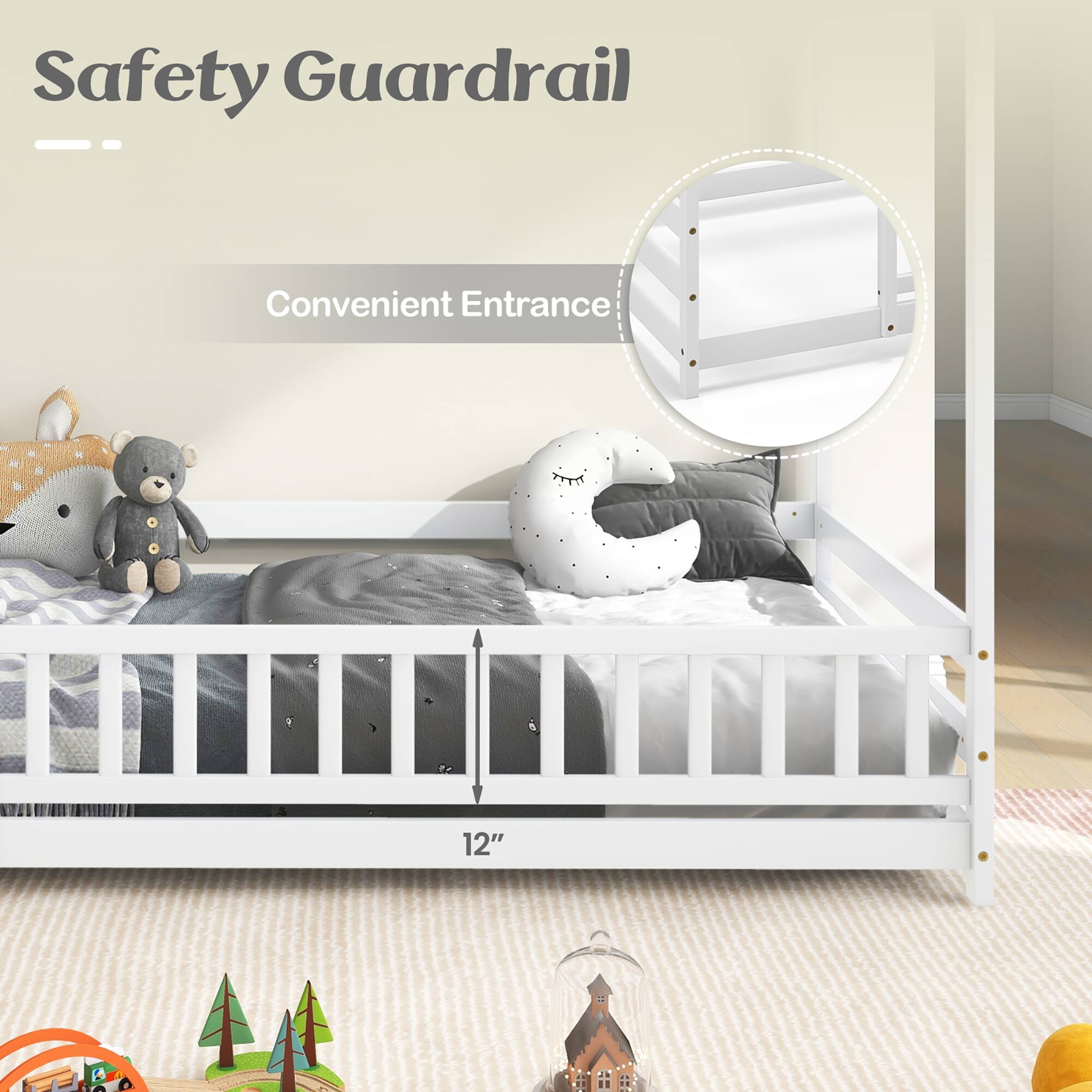 Safety Guardrail, Convenient Entrance, 12"