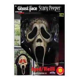 Fun World - 12 in. Ghost Face Halloween Decor - Black