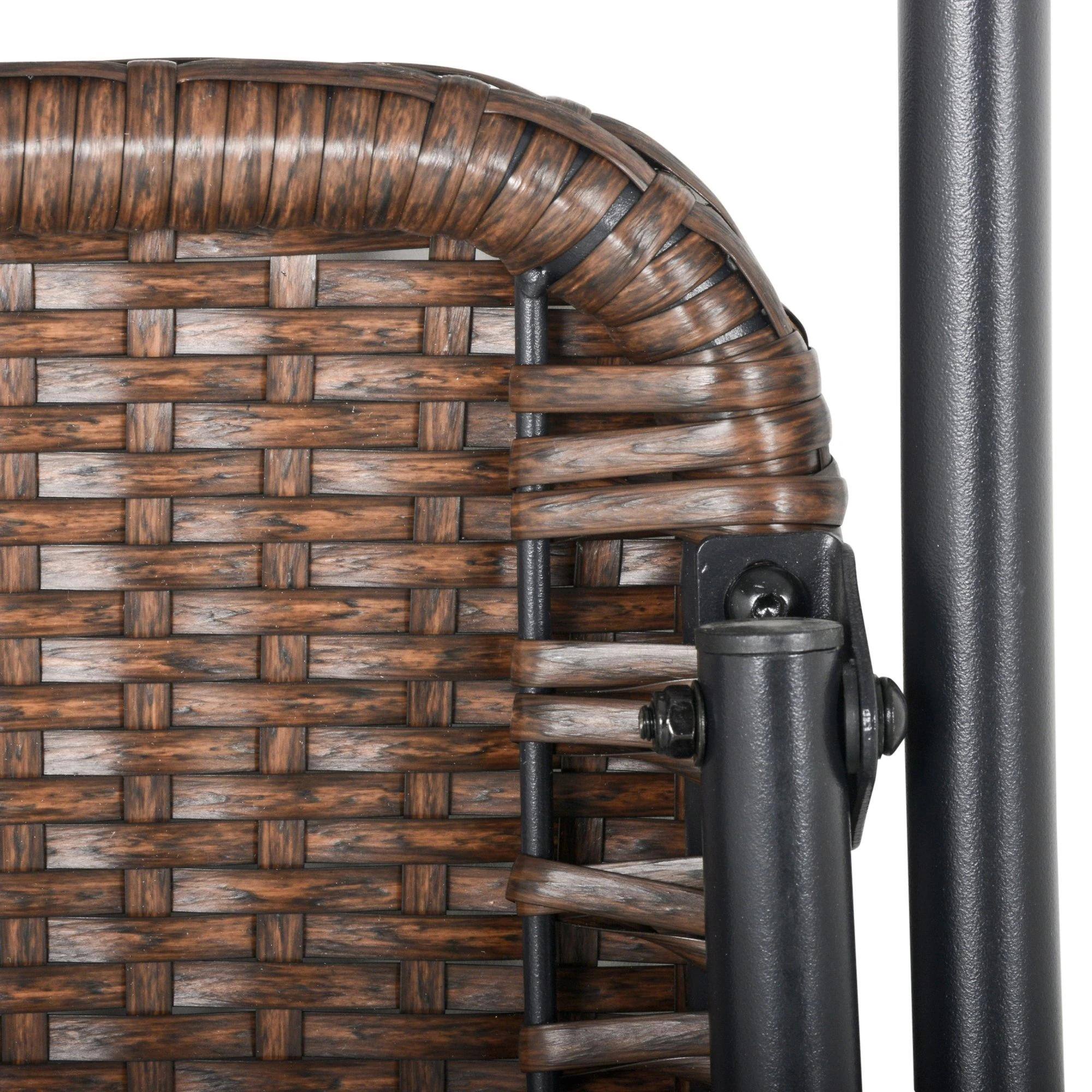 Alt View 1. Resenkos - Resenkos 3PC Rattan Wicker Bistro Set, Two Chairs And A Center Table, Foldable, Brown - Brown.