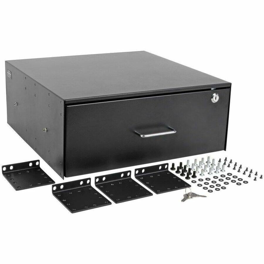 Alt View 1. Tripp Lite - Tripp Lite by Eaton 4U Locking Rackmount Storage Drawer Rack Enclosures/ Open Frame - 19" 4U Wide Rack-mountable - Black - Black Powder Coat.