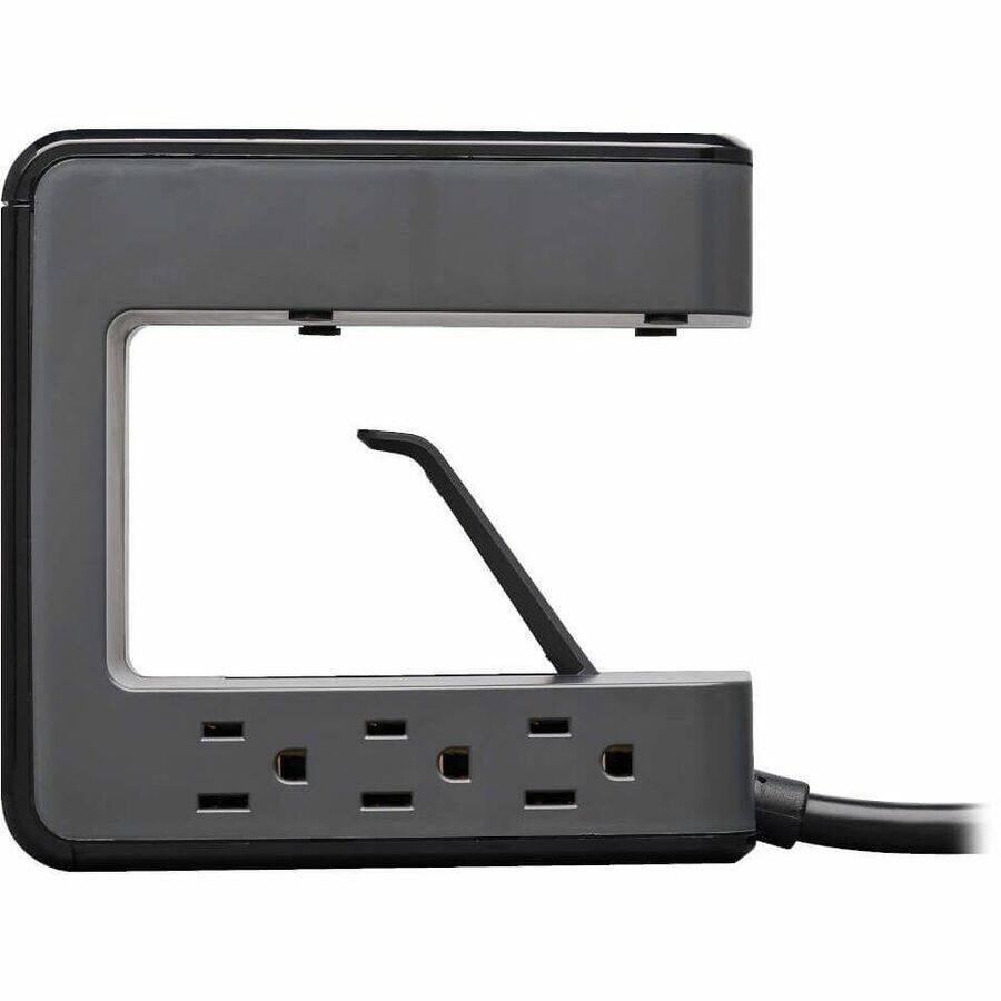 Alt View 7. Tripp Lite - Eaton Tripp Lite Series Safe-IT 6-Outlet Clamp Surge Protector, 5-15R Outlets, 3 USB Charging Ports, 8 ft. (2.4 m) Cord - black.