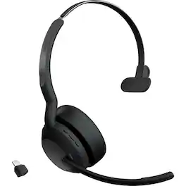 Jabra - Evolve2 55 Headset - Mono - Wireless - Bluetooth - 98.4 ft - 20 Hz to 20 kHz - On-ear - Monaural - Supra-aural - Blue