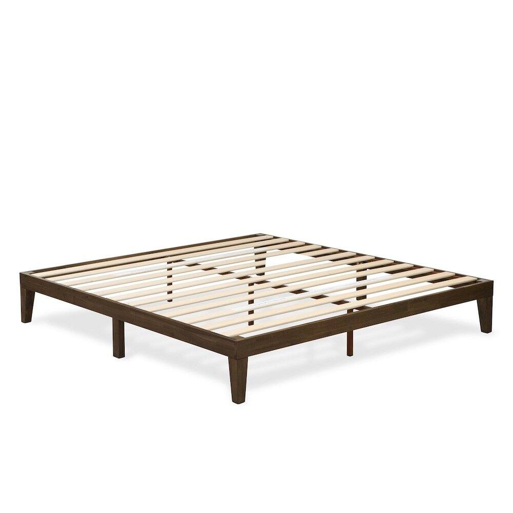 Alt View 2. East West Furniture - King Size Platform Bed with 4 Legs and 2 Extra Center Legs - Walnut Finish - Walnut.