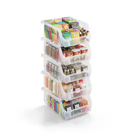 Sorbus - Small Open Front Stackable Kitchen Storage Bin – Pantry & Cabinet Organizer - Clear