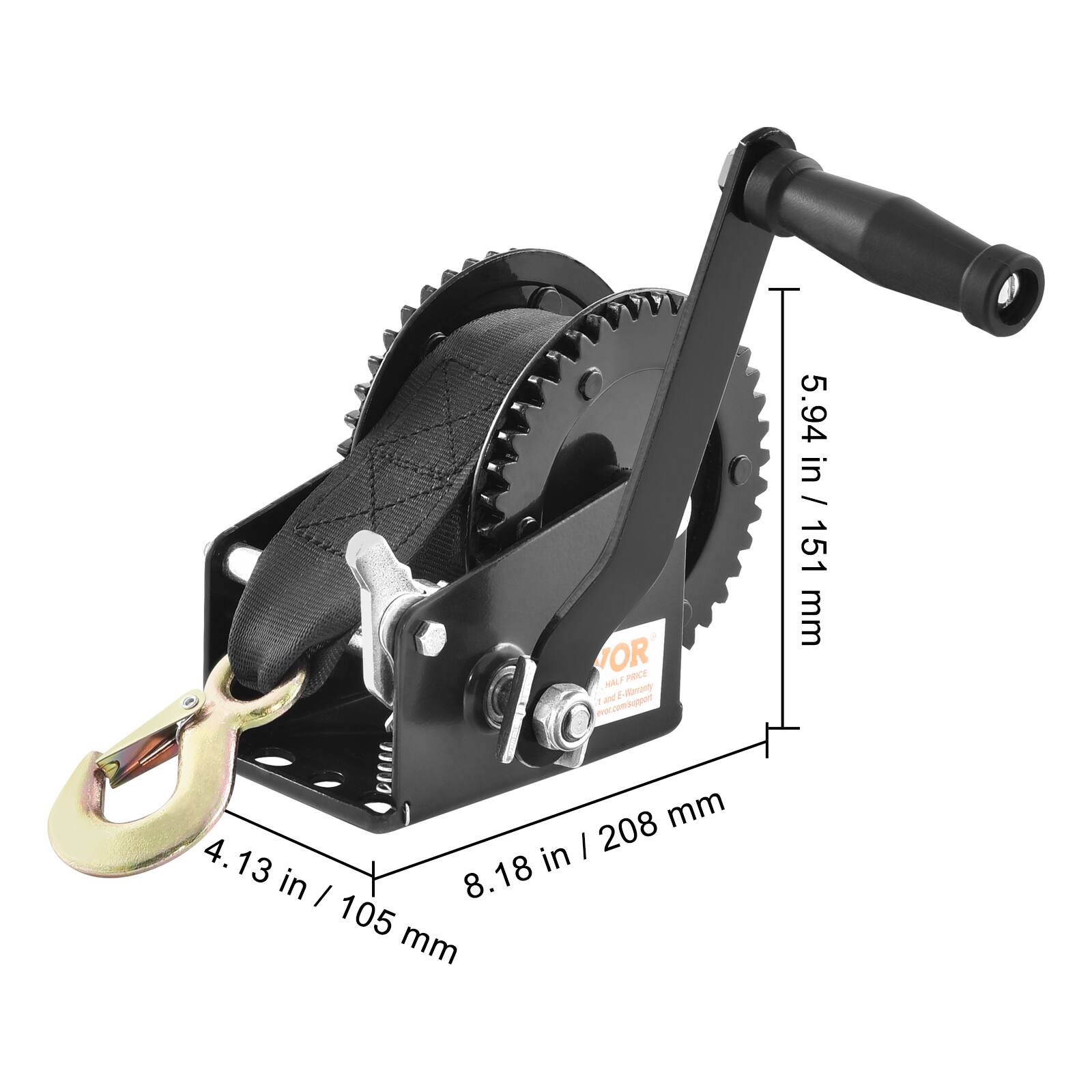 OR HALF ECT and -inty w.consuppor 1 5.94 in / 5.94 in / 151 mm mm 4.13 in / 105 mm 8.18 in / 208 mm