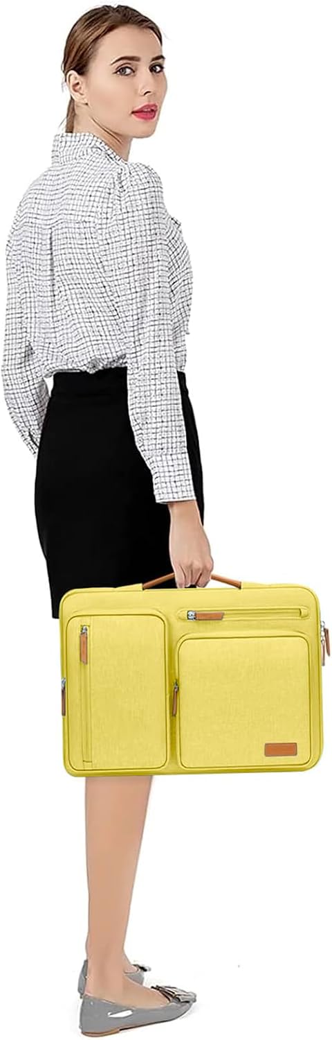 Alt View 2. mosiso - 360 Protective Laptop Handbag Sleeve 13-13.3 inch for MacBook Air/Pro 13 / Pro 14 HP Dell Acer ASUS - Yellow.