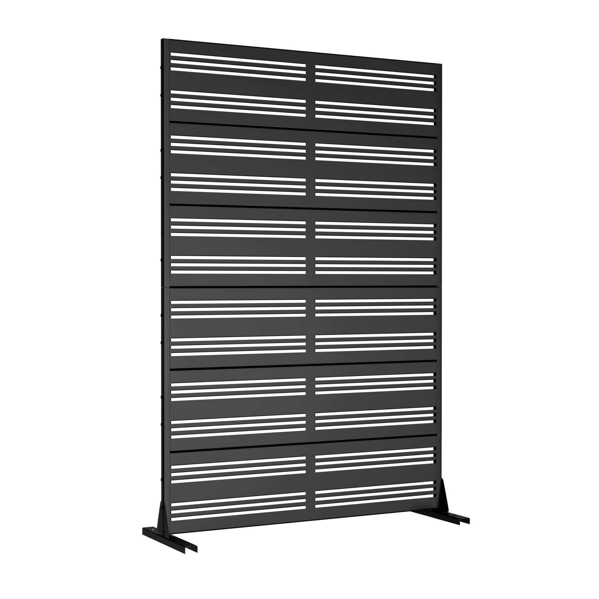 Angle. PexFix - 72 in. x 47 in. Harold Pattern Metal Outdoor Privacy Screen & Panels, Freestanding Garden Divider Fence - Black.