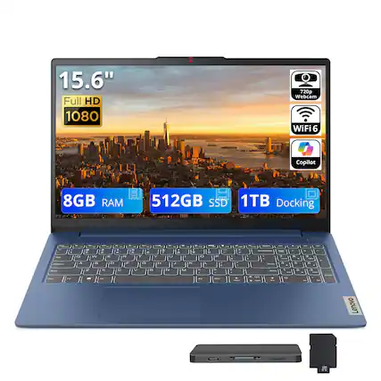 15.6" Full HD 1080p
720p Webcam
WiFi 6
Copilot
8GB RAM
512GB SSD
1TB Docking
Lenovo