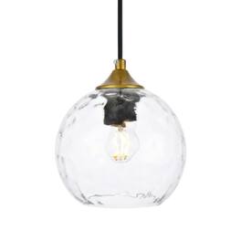 Living District - Cashel 6 inch brass pendant - Brass And Clear