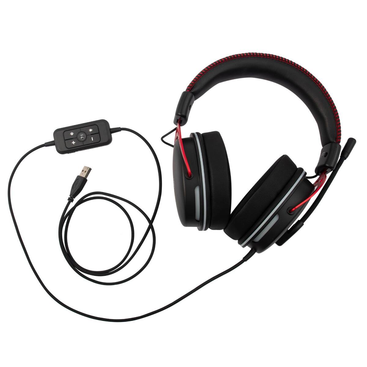 RadioShack Gaming Headphones 7.1 USB with 50mm Drivers Red Black