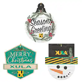Jardine - Xavier University of Louisiana Gold Rush Ornament Bundle - White