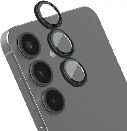 Front. ZAGG - ZAGG ZGGE-S25 Ultra Aluminum Black Lens Protect Glass Elite CLER - Clear.