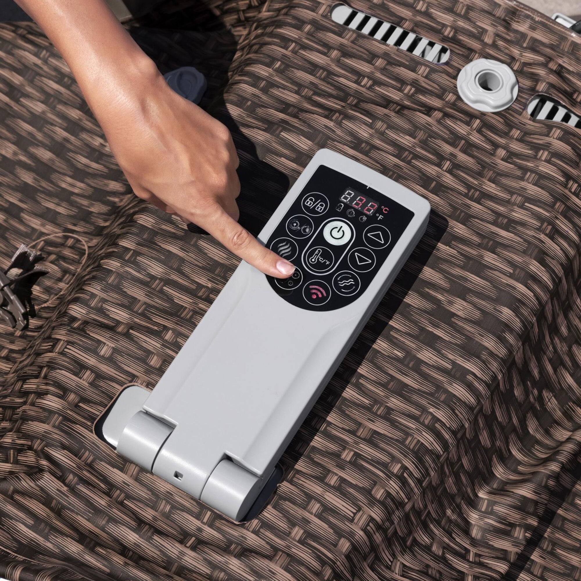 Alt View 8. Bestway - Bestway SaluSpa Bali Smart AirJet Inflatable Hot Tub w/ EnergySense Cover, Brown - Brown.