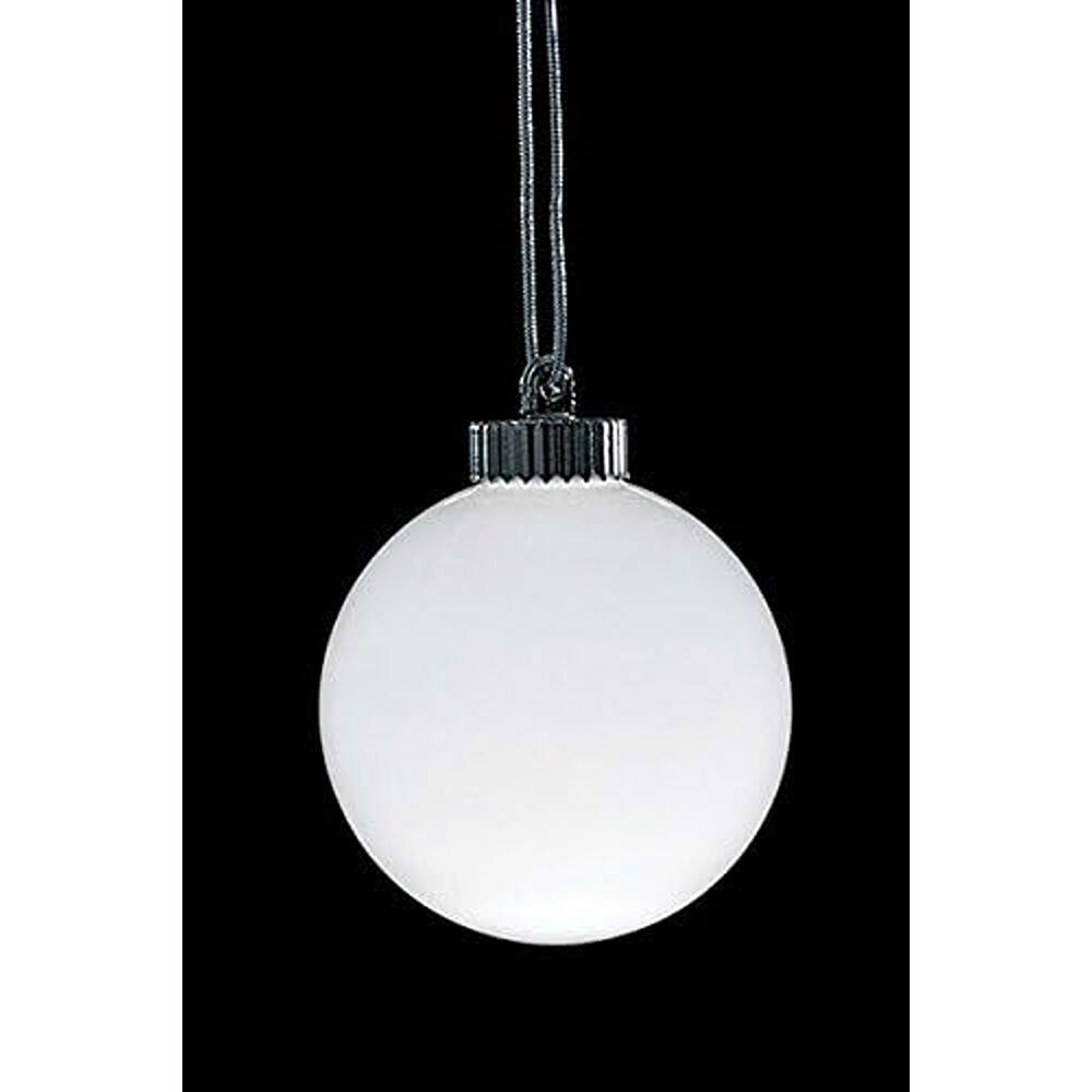 Angle. RTMB - 5" Outdoor Battery-Powered Hanging LED Globe Light with Pulsing Effect for Yard or Porch (1 Pack) - White.