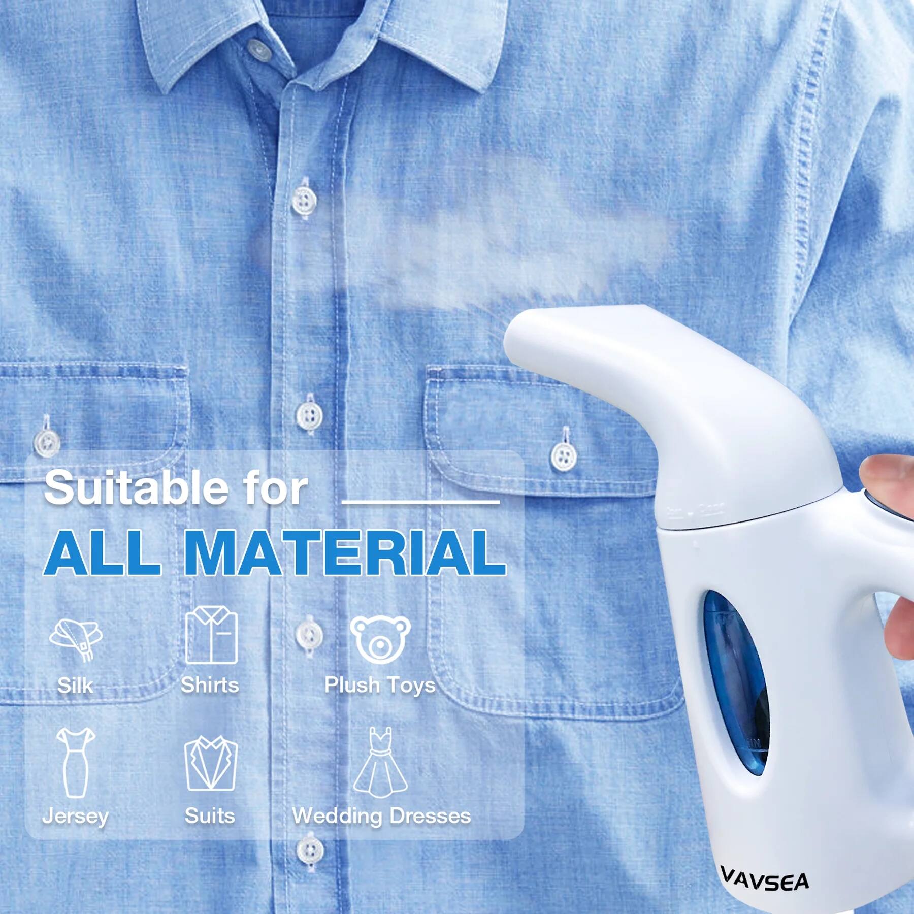 Suitable for ALL MATERIAL

- Silk
- Shirts
- Plush Toys
- Jersey
- Suits
- Wedding Dresses

VAVSEA